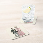 1823 Die antike Hochzeitsmännin-Mode Rechteckiger Pappuntersetzer (Vor Ort)