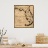 1823 Karte von Florida Poster (Küche)