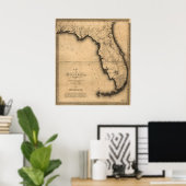 1823 Karte von Florida Poster (Heimbüro)