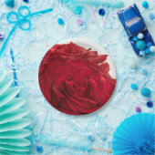 1824-Rote Hochzeiten-Rose Pappteller (Party)