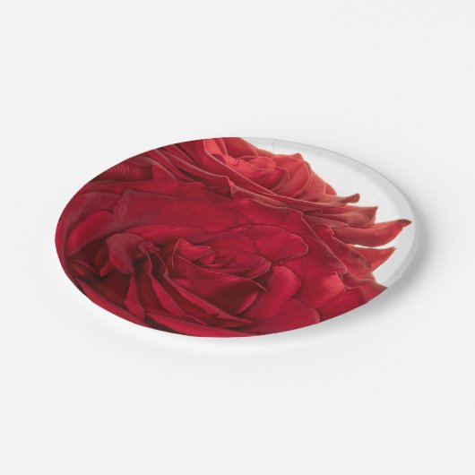 1824-Rote Hochzeiten-Rose Pappteller (Schrägansicht)