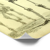 1824 Skeletton Human and Horse Anatomy Print Poster (Ecke)