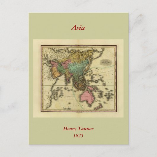 1825 Karte Asiens von Henry Tanner (Vorderseite)