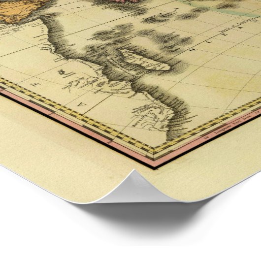 1825 Karte Asiens von Henry Tanner Poster (Ecke)