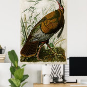 1825 Vintage wilde Türkei von John Audubon Poster (Heimbüro)