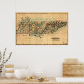 1826 Karte von Tennessee Poster (Küche)