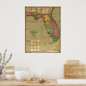 1829 Karte von Florida Poster (Küche)