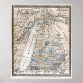 1831 MICHIGAN TERRITORISCHE KARTE POSTER (Vorne)