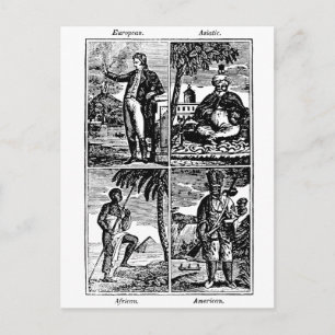 1831 Rassen der Menschheit Postkarte