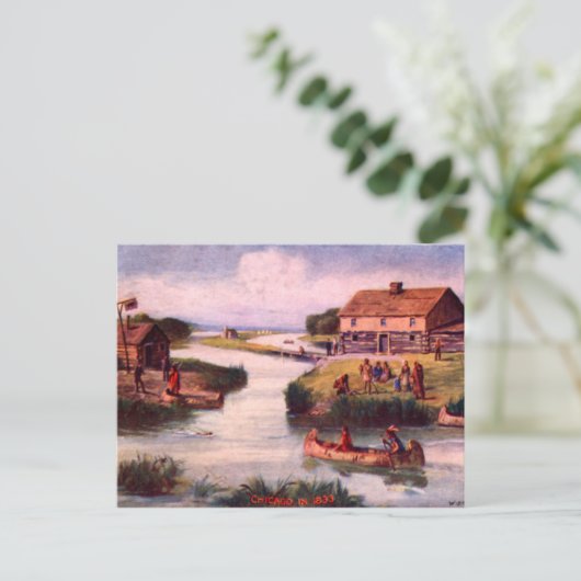 1833 Chicago Frontier Postcard Postkarte (Stehend Vorderseite)