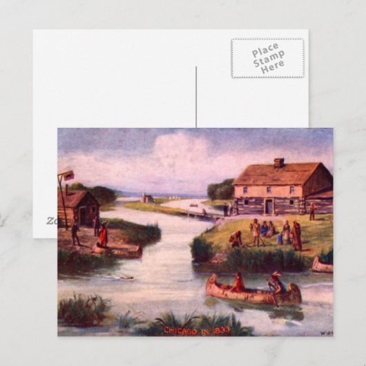 1833 Chicago Frontier Postcard Postkarte (Vorne/Hinten)