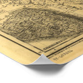 1833 Rail & Ship Routes Karte von South Carolina Poster (Ecke)