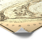 1833 Topografische Karte der Provinz Cape Cod Poster (Ecke)
