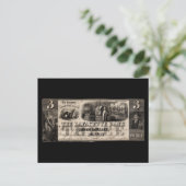 1837 Lafayette Bank Drei Dollar Note Postkarte (Stehend Vorderseite)