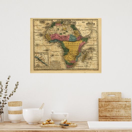 1839 Karte Afrikas Poster (Küche)
