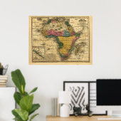 1839 Karte Afrikas Poster (Heimbüro)