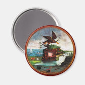 1840 Amerika Folk Art Magnet (Vorderseite/Rückseite)