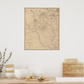 1843 Karte des Flusses Mississippi Poster (Küche)