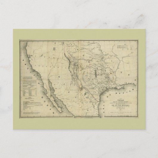 1844 Karte von Texas und den angrenzenden Ländern (Vorderseite)