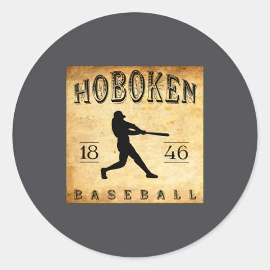 1846 Hoboken New Jersey Baseball  Runder Aufkleber (Vorderseite)