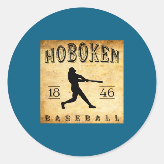 1846 Hoboken New Jersey Baseball  Runder Aufkleber (Vorderseite)