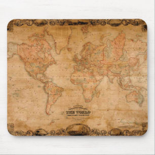 1847 ANTIKE Weltkarte Mauspad