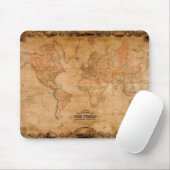 1847 ANTIQUE World MAP Mousepad (Mit Mouse)