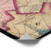 1847 Chester Landkreis PA Map Schuylkill River Poster (Ecke)