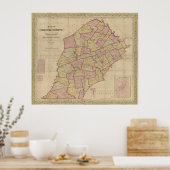 1847 Map Chester Landkreis Pennsylvania PA Poster (Küche)