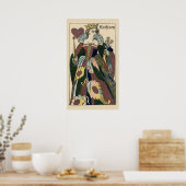 1849 Herzkönigin auf Spielkarten-Poster Poster (Küche)