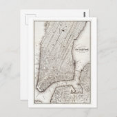 1850 Antique Map of Manhattan, New York Postkarte (Vorne/Hinten)