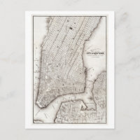 1850 Antique Map of Manhattan, New York