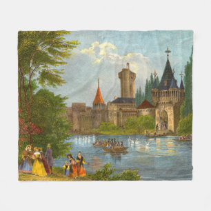 1850-er Druck der Burg Franzenburg Fleecedecke