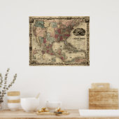 1850 Karte der USA Poster (Küche)