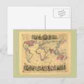 1850's Karte des Britischen Imperiums weltweit (Vorne/Hinten)
