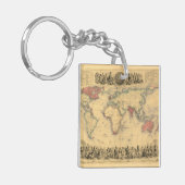 1850's Karte des Britischen Imperiums weltweit Schlüsselanhänger (Vorderseite links)