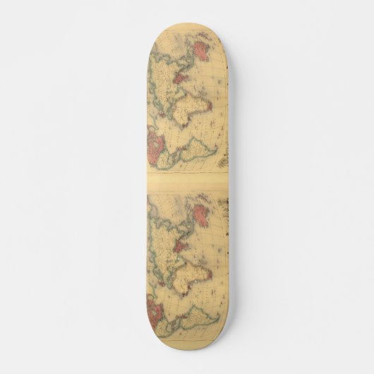 1850's Karte des Britischen Imperiums weltweit Skateboard (Vorne)