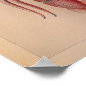 1851 Vintager Farbtopus Druck Roter Ozean Poster (Ecke)