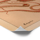 1851 Vintager Oktopus Poster (Ecke)