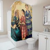 1852 französische Modeplatte Duschvorhang (Beispiel)