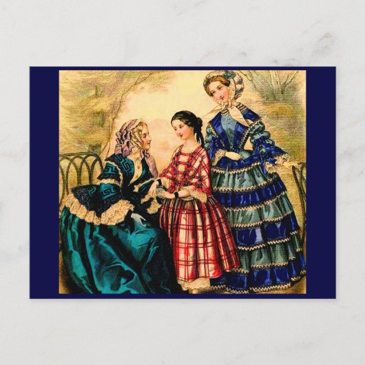 1852 französische Modeplatte Postkarte (Vorderseite)