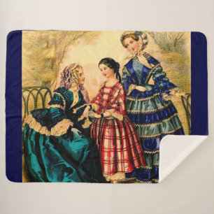 1852 französischer Modeblattdruck Sherpadecke