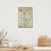 1852 Übersicht über die Buchten Chesapeake und Del Poster (Küche)