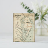 1852 Übersicht über die Buchten Chesapeake und Del Postkarte (Stehend Vorderseite)