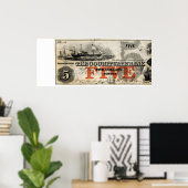 1853 Banknote mit fünf Dollar Poster (Heimbüro)