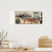 1853 Banknote mit fünf Dollar Poster (Küche)