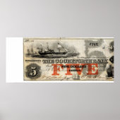 1853 Banknote mit fünf Dollar Poster (Vorne)
