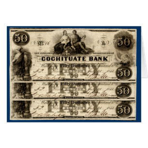 1853 Cochituate 50 Dollar Note