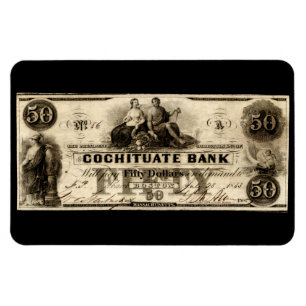 1853 Cochituate 50 Dollar Note Magnet