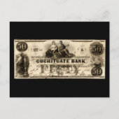 1853 Cochituate 50 Dollar Note Postkarte (Vorderseite)
